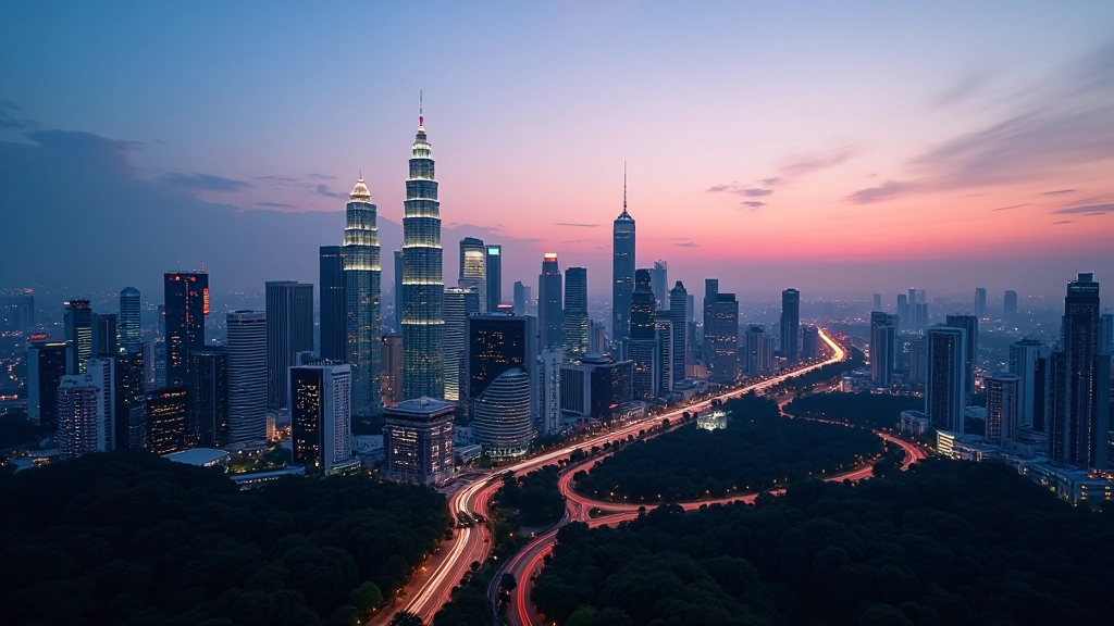 Smart city skyline with integrated technology