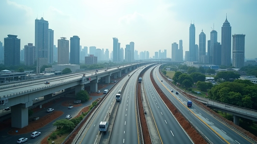 Nexus Infrastructure development site with smart city technology and transport corridor infrastructure