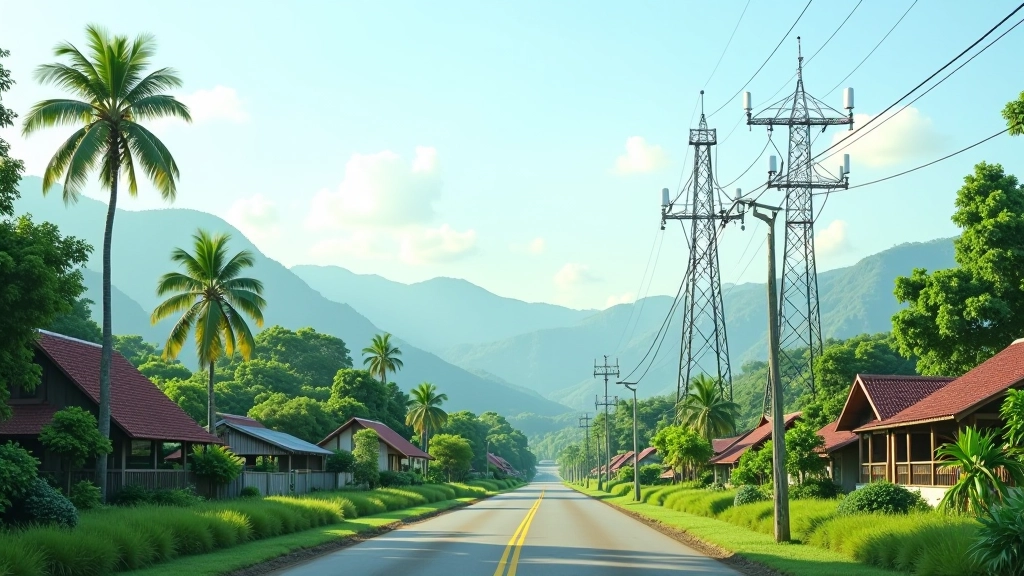Rural village with connectivity infrastructure